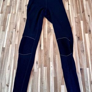 Smartwool Intraknit 250 Black Leggings with Colorful Trim